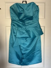 Davids Bridal Blue Strapless Dress Size 10 - And Sheer Scarf