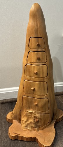 VINTAGE SCULPTURAL ABSTRACT WOOD APOTHECARY BOX