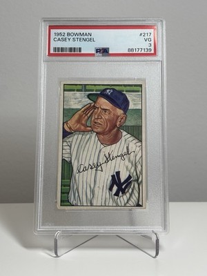 1952 Bowman Casey Stengel #217 Yankees PSA 3