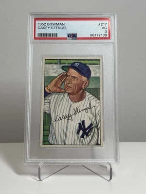 1952 Bowman Casey Stengel #217 Yankees PSA 3 - Bild 1 von 2