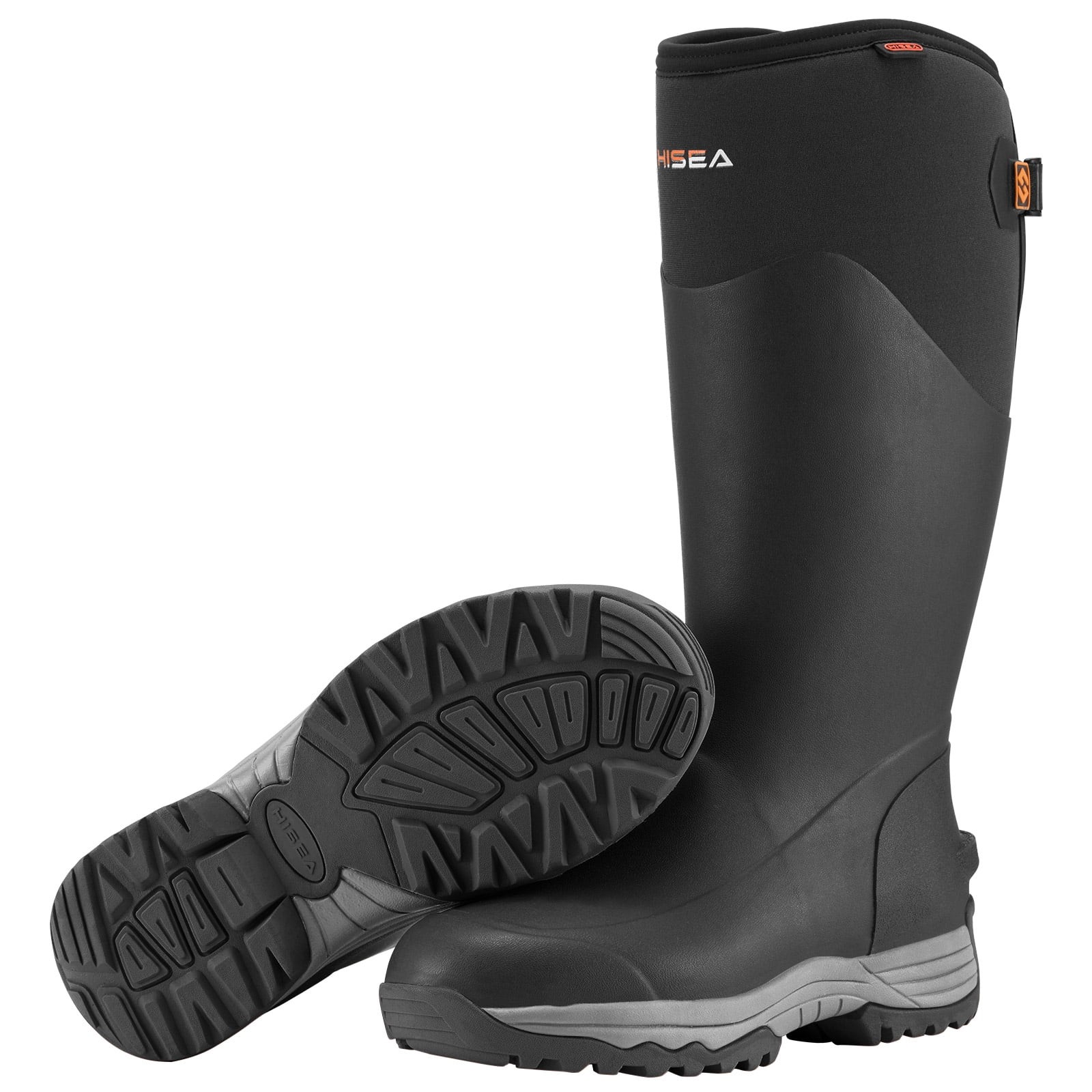 HISEA Rubber Rain Boots for Men, Insulated Waterproof Neoprene, Slip-Resistant
