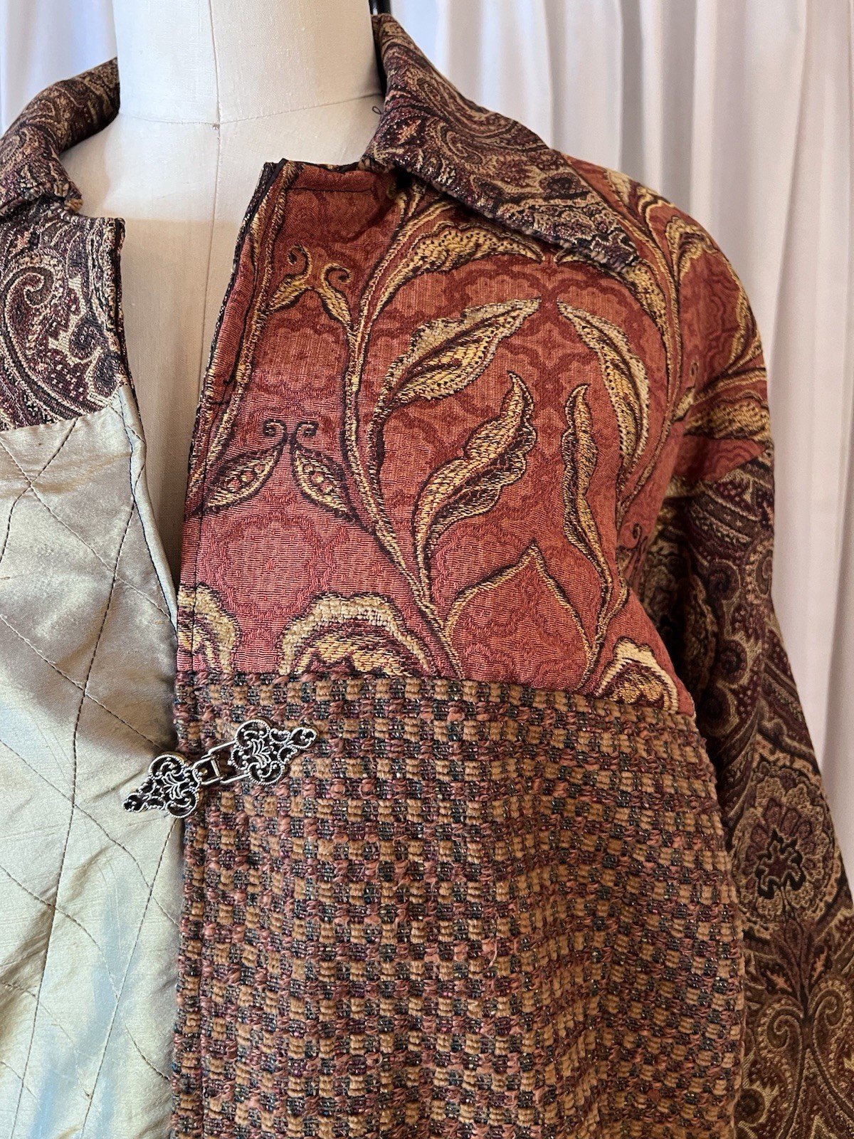 Vintage 80’s Sherry  Handmade Patchwork Tapestry … - image 2