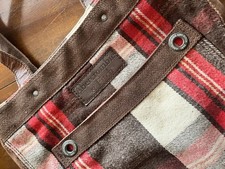 Abercrombie & Fitch Bag Medium Multicoloured Wool Blend Logo Plaid Preloved