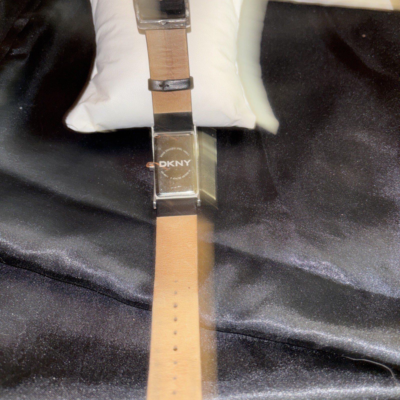 DKNY Women’s 8.5” Rectangular Silvertone Watch Bl… - image 3