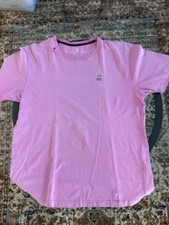 PSYCHO BUNNY Logo Pink Crew Neck T-Shirt Adult Large Pre Owned Holes As Shown