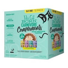 Tiki Cat Born Carnivore Complements Wet Cat Food Topper Variety Pack 12 Pouches