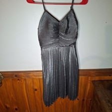 Express Metallic Pleated Bow Back Mini Dress New Without Tags Size XXS