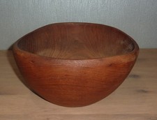 grand saladier en bois exotique teck style scandinave vintage 25 cm diamètre