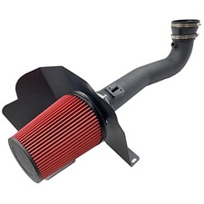 4-Inch Cold Air Intake Kit with Heat Shield + Filter Black Tube & Red Filter
