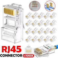 100pcs RJ45 Pass Through Modular Plug Network Cable Connector End 8P8C CAT6 CAT5