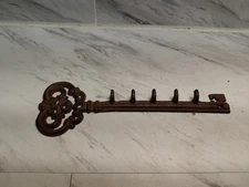 Skeleton Key Coat Rack Vintage Wall Mounted Cast Iron Metal Key Holder 5 Hooks