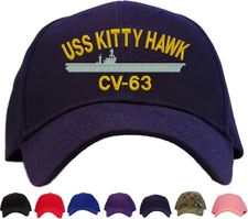 USS Kitty Hawk CV-63 Embroidered Baseball Cap - Available in 7 Colors Hat 