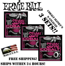 ** 3-PACK ERNIE BALL COBALT SUPER SLINKY 2723 ELECTRIC GUITAR STRINGS 9-42**