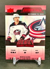 2022-23 UD Credentials Debut Ticket Red Marcus Bjork Rookie /299 #125 Columbus
