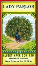 PEACOCK LADY PARLOR WHOLESALE GROCERS NEW ORLEANS USA VINTAGE POSTER REPRO SMALL