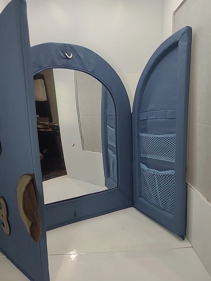 Espejo Castillo Plegable IKEA Pysslingar Con Bolsillos Azul Sala de Juegos para Niños Foto 3 de 4