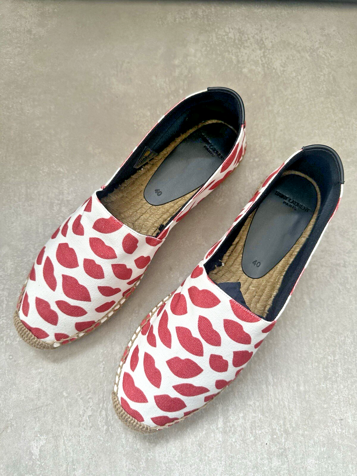 Saint Laurent YSL kiss espadrillas scarpe da donna 104166G EU 40 UK 7 RRP £ 500