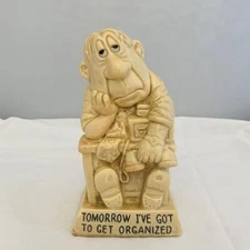 Vintage Wallace Berrie & Co Figurine Tomorrow I've Got to Get Organized 1974 USA