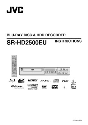 JVC SR-HD2500EU Blu-Ray Player Owners Manual