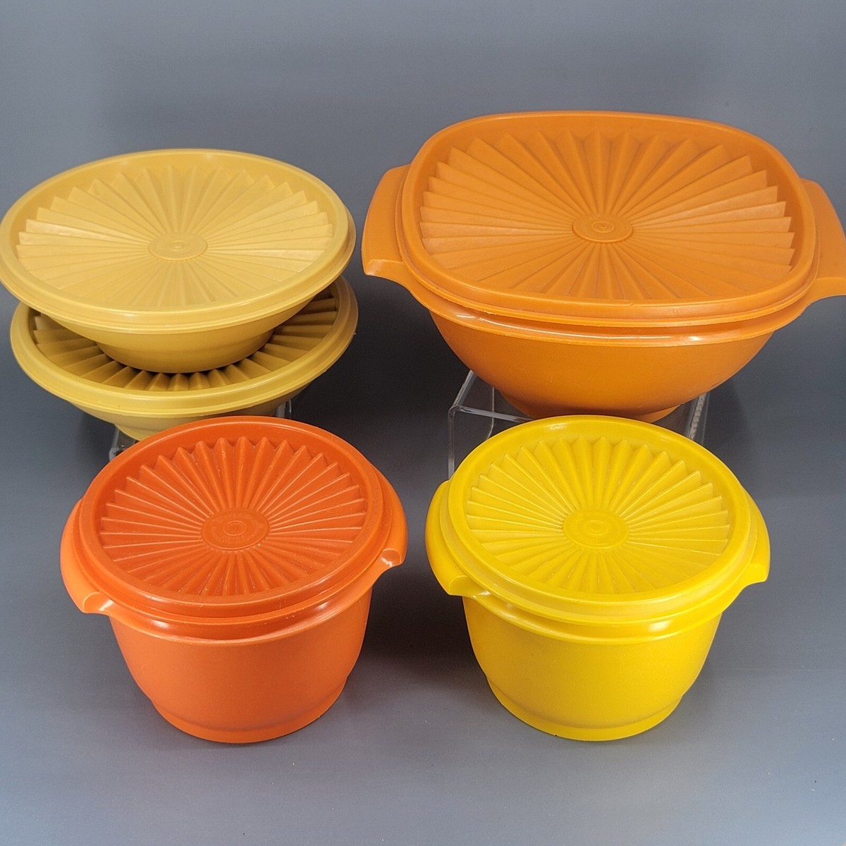 Lot 5 boîtes Tupperware Vintage Orange Série soleil occasion 25