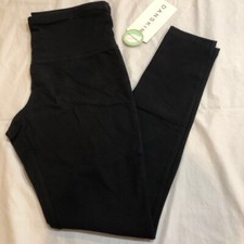 Danskin Womens Full Length Ankle Leggings Black Salt Stretch Elastic Waist M New