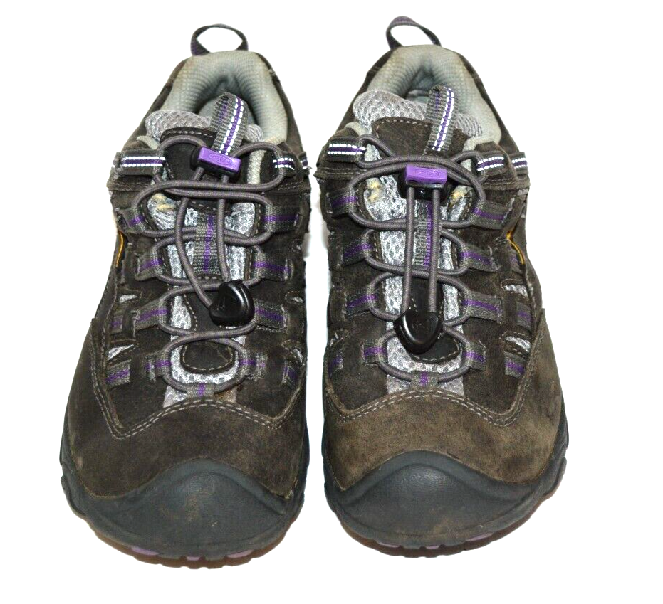 KEEN SCARPE DA TREKKING IMPERMEABILI IN PELLE MARRONE ACUTE RAGAZZE TAGLIA 4 *EUC*