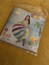 Intex 42" Jumbo Inflatable Colorful Stripes Jumbo Beach Ball- New 