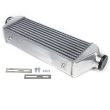 Universal Aluminum Polished Tube & Fin Intercooler27"X7"X4" 3inch Inlet &Outlet
