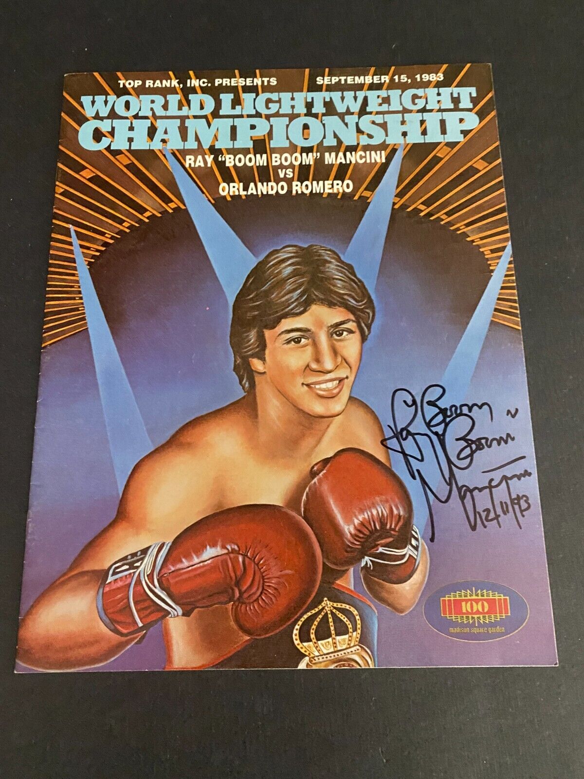 1983 RAY BOOM BOOM MANCINI VS ROMERO AUTOGRAPHED BOXING PROGRAM eBay