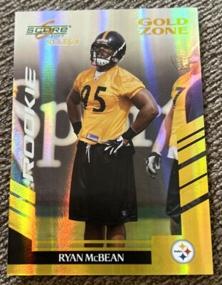 2007 Score Select Gold Zone Ryan McBean Pittsburgh Steelers #d 29/50!! NRMT/MT