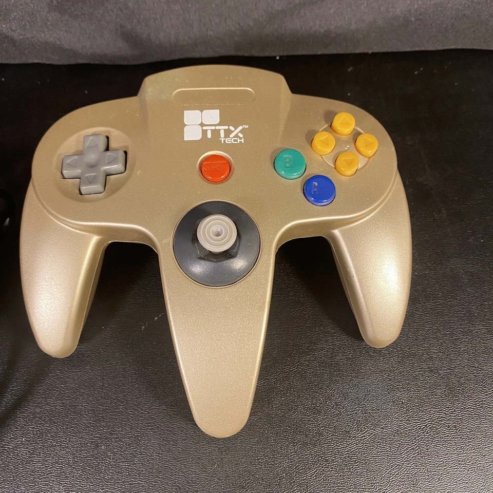 Nintendo N64 Controller Gold Ttx Tech Gamepad 643rd Party - Image 2 of 4