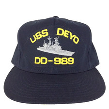 Vtg USS Deyo DD-989 Hat Navy Destroyer Made USA Snapback Baseball Adjustable Cap