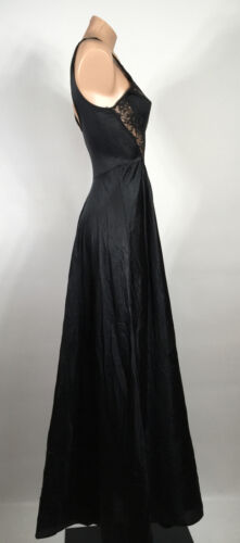 Maxi camisón vintage sedoso de nailon de barrido completo vestido sin mangas ropa encubierta - Imagen 3 de 6