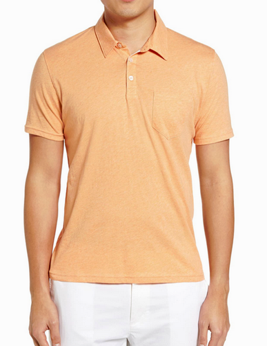 Zachary Prell Breve Pima Cotton Jersey Polo Orange NWT $98