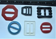 6 vintage, celluloid, plastic, 1920's-1940's LADIES BELT BUCKLES