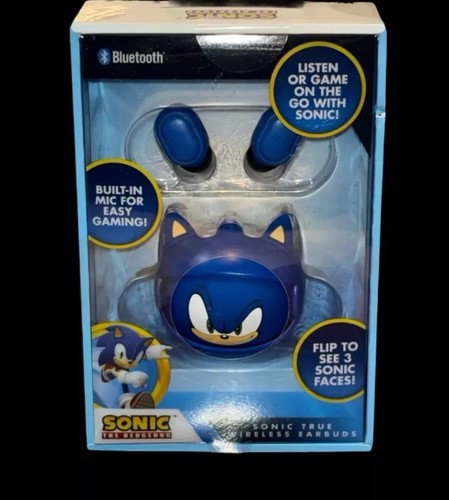 NEW 2024 SEGA Sonic the Hedgehog Bluetooth Earbuds 3 Faces True Wireless NIB - Picture 6 of 6