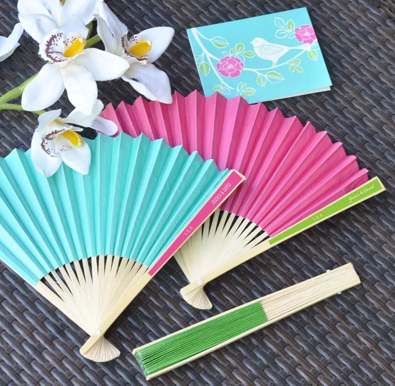 Colored paper fans wedding favors online
