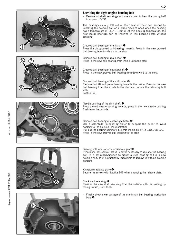 KTM Engine Service Workshop Shop Repair Manual Book 2007 300 EXC - Image 3 of 4