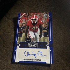 Channing Tindall 2022 Draft Rookie Auto Blue Card #BA-CT1 Dolphins/Georgia