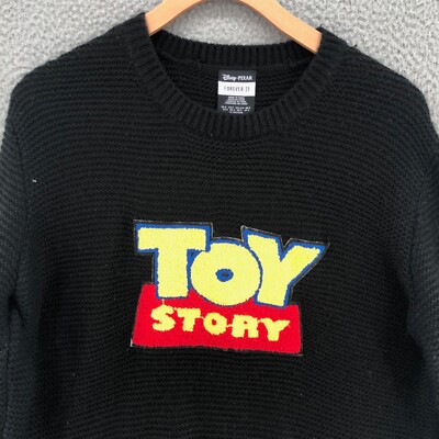 Disney Pixar Toy Story Sweater Womens Small Black Chunky Knit