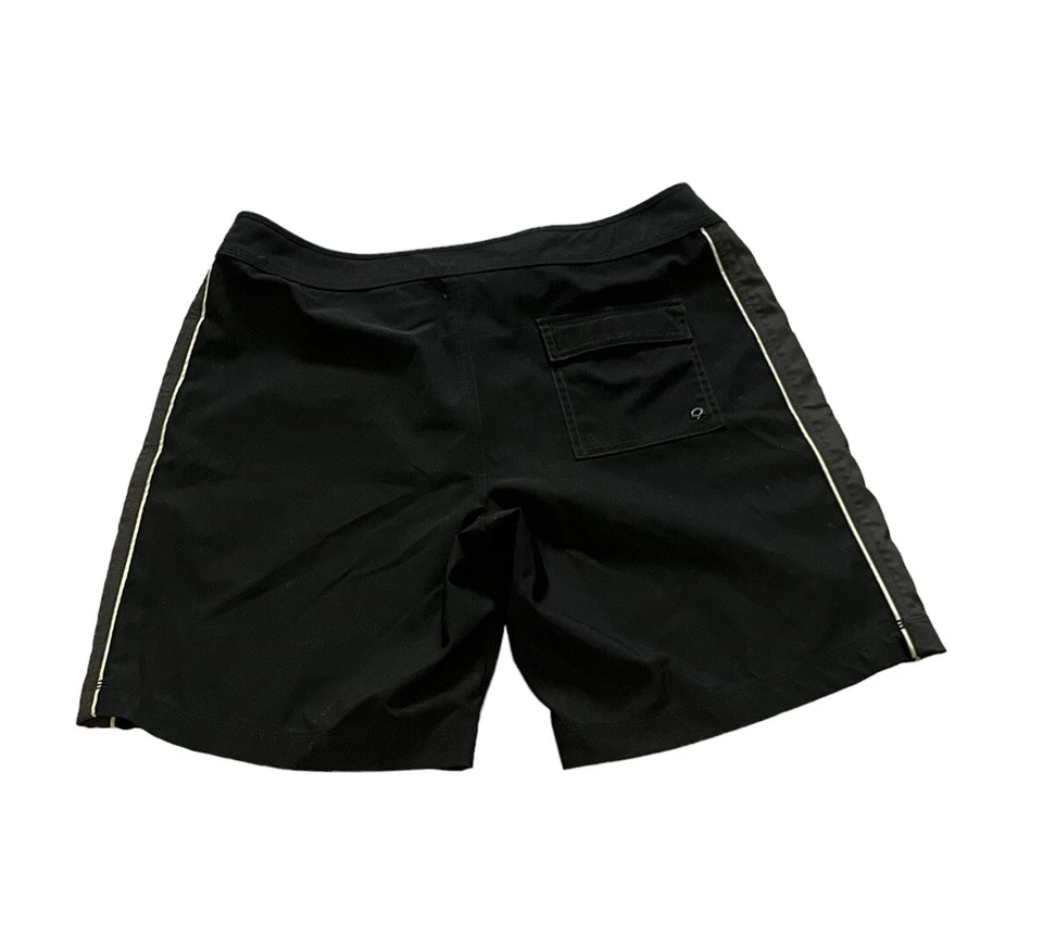 THEORY Arley  Black Gray Side Stripe Polyester Swim Trunk Board Shorts  XL  - Image 3 of 4