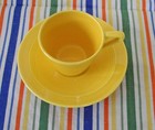 Vintage Homer Laughlin Harlequin YELLOW Demitasse Cup & Saucer Fiesta ~ — photo 2