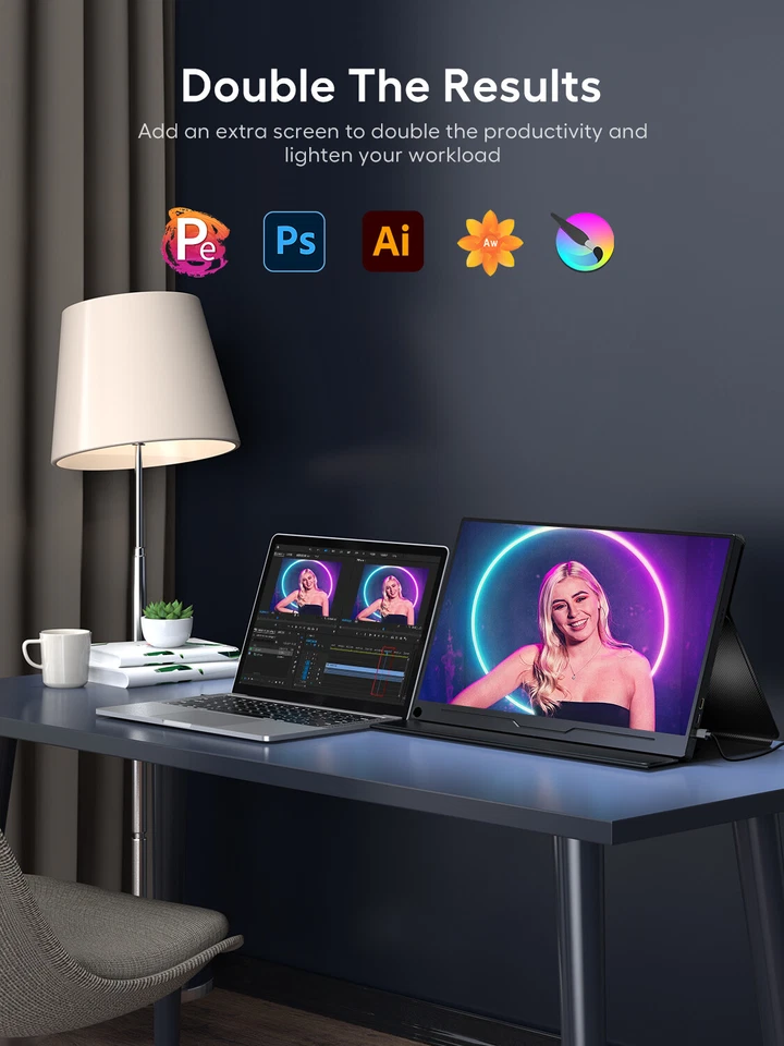 18,5 Zoll UPERFECT 120Hz Tragbare Monitor 1920*1080 HDMI LCD Display Für Xbox PS - Bild 3 von 4