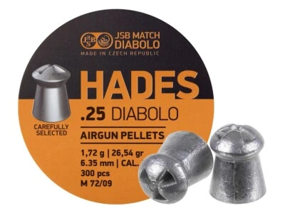 JSB Match 300 Count HADES Hollow Point 6.35mm .25 Caliber Premium Airgun Pellets