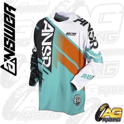 Answer Elite Teal Orange Jersey Trikot Herren Motocross Enduro Quad MX