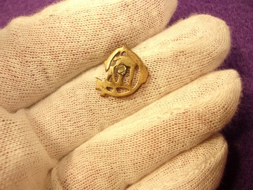 #6 of 33, RARE VTG ANTIQUE VICTORIAN ROSE GOLD LAPEL PIN - CLT & AA? RAILROAD? - Picture 10 of 11
