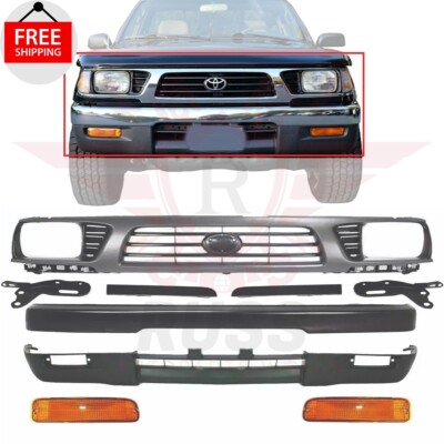 New Front Grille Bumper Kit & Signal Light 9PC For 1995-1997 Toyota Tacoma 4WD