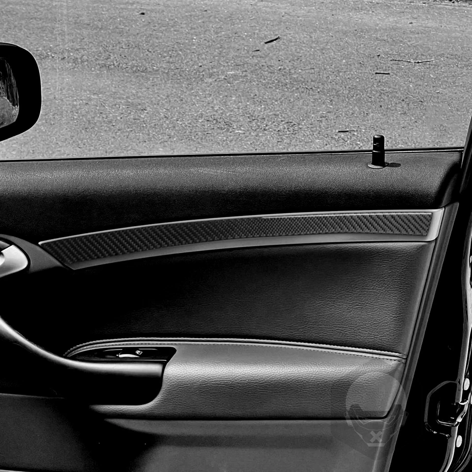 Tiras de moldura de cubierta de panel de puerta interior de fibra de carbono real 4 piezas para Saab 9-3 03-11 Foto 3 de 4