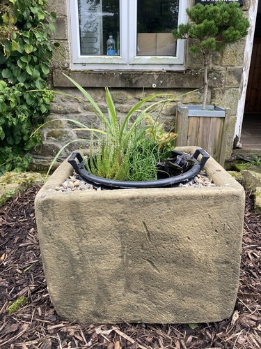 Square Cast Stone Pot - Picture 5 of 16