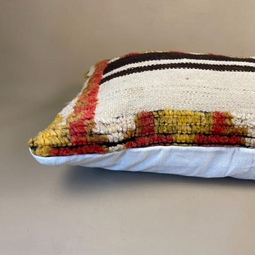 Cuscino marocchino kilim berbero tappeto antico cuscino piuma fatto a mano 55x38 cm - Foto 4 di 11